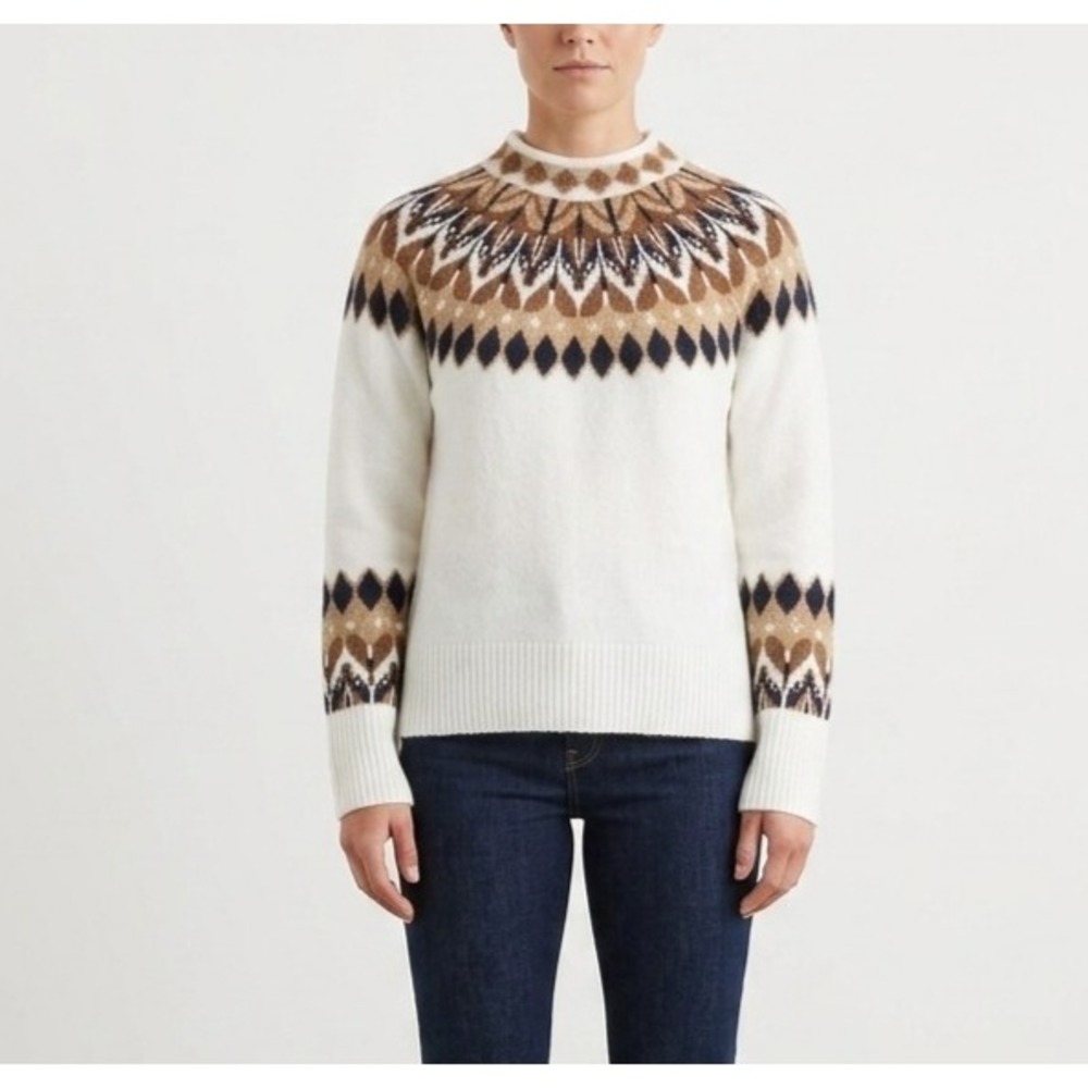 CeCe Women's Fair Isle Knit Sweater Size L NWT Mock Neck